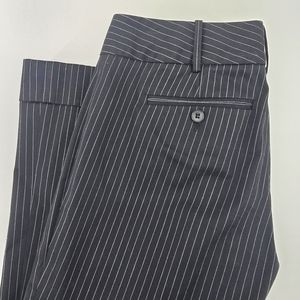 Club Monaco Pinstripe Wide Leg Trouser Dress Pants Preppy Navy Blue Size 2